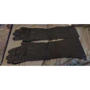 Vintage W.P.L Soft Black LEATHER GLOVES Italian Size 7 Elbow Length